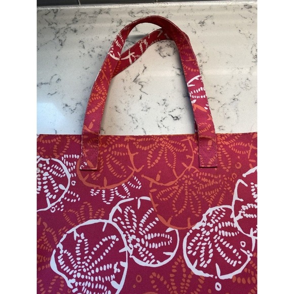 Lilly Pulitzer for Estee Lauder Tote Bag Pink Orange Tropical Sand Dollar Print - Picture 5 of 5